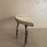 Primitive Light Wooden Three-Legged Milking Stool