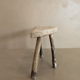 Primitive Light Wooden Three-Legged Milking Stool