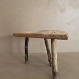 Primitive Light Wooden Three-Legged Milking Stool