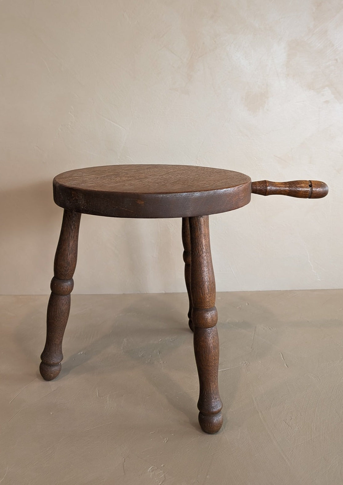 Vintage Wooden Three-Legged Milking Stool