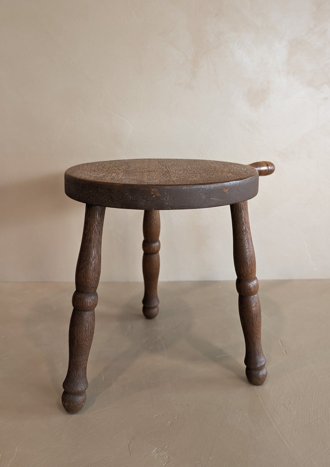 Vintage Wooden Three-Legged Milking Stool