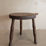 Vintage Wooden Three-Legged Milking Stool