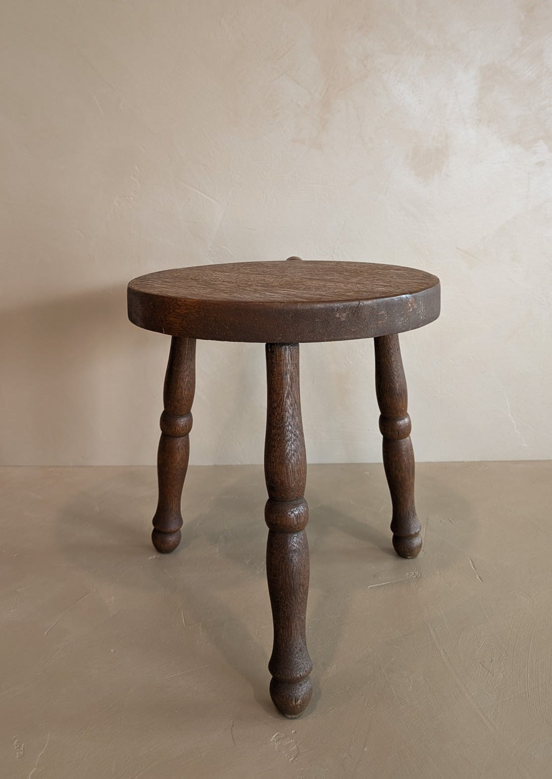 Vintage Wooden Three-Legged Milking Stool