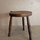 Vintage Wooden Three-Legged Milking Stool