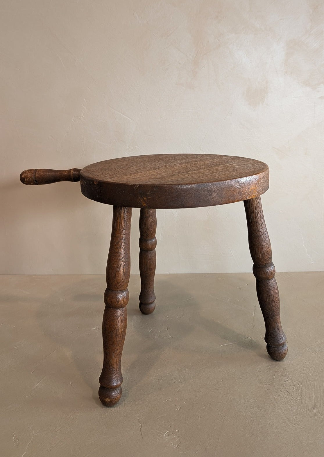 Vintage Wooden Three-Legged Milking Stool