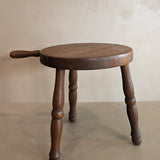 Vintage Wooden Three-Legged Milking Stool