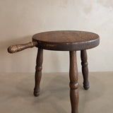 Vintage Wooden Three-Legged Milking Stool