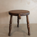 Vintage Wooden Three-Legged Milking Stool