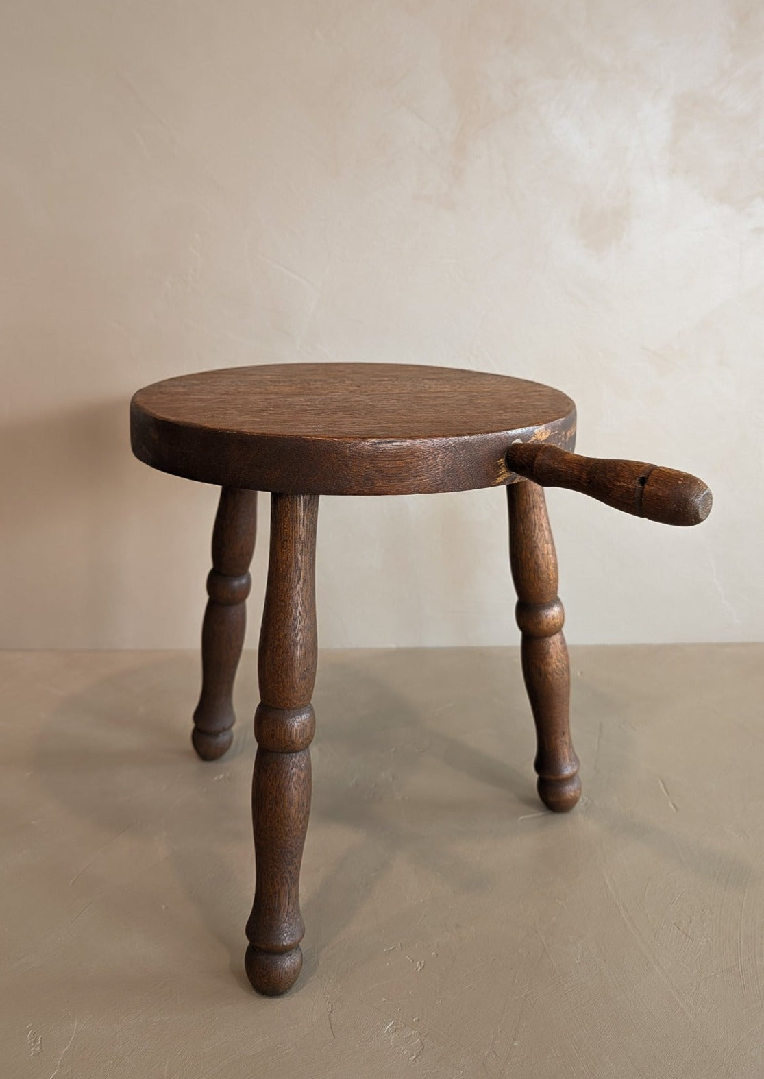 Vintage Wooden Three-Legged Milking Stool