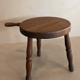 Vintage Wooden Three-Legged Milking Stool