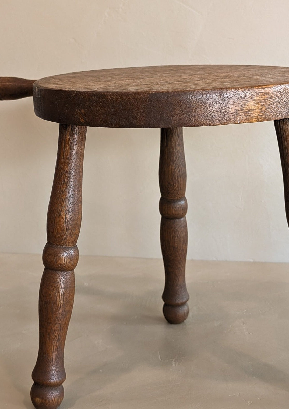 Vintage Wooden Three-Legged Milking Stool