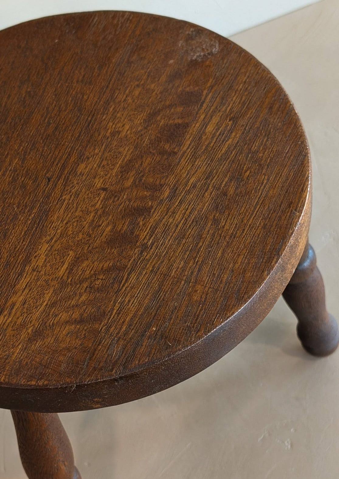 Vintage Wooden Three-Legged Milking Stool