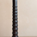 Dark Handmade Wooden Bobbin-Style Candlestick #2