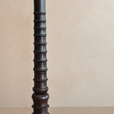 Dark Handmade Wooden Bobbin-Style Candlestick #2