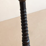 Dark Handmade Wooden Bobbin-Style Candlestick #2