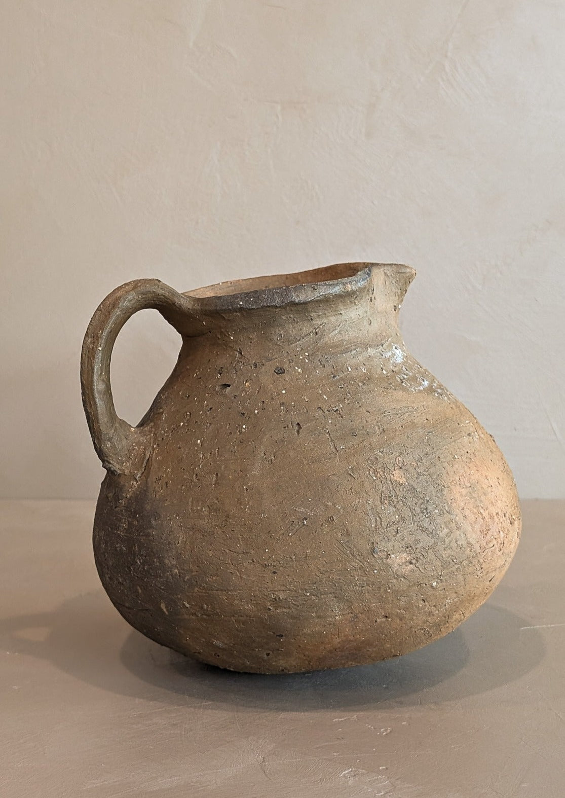 Handmade Colombian Clay Pitcher with Drainage Hole #1