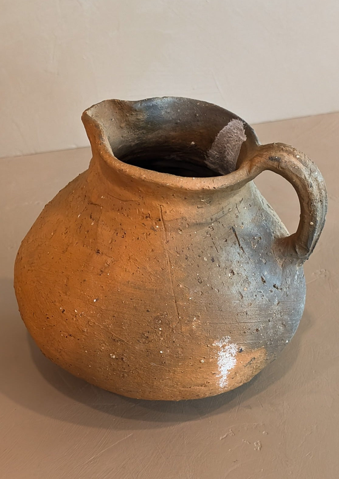 Handmade Colombian Clay Pitcher with Drainage Hole #1