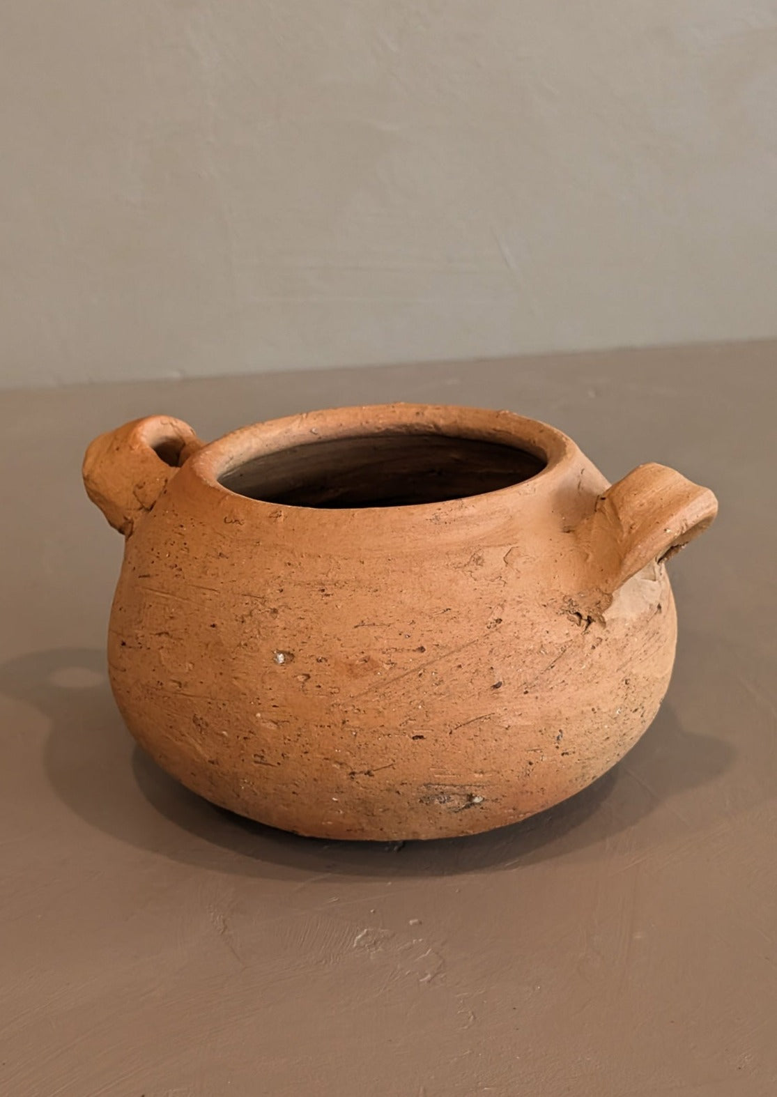 Petite Handmade Colombian Clay Pot with Drainage Holes #3