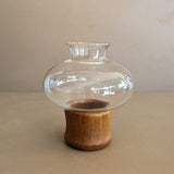 Vintage Teak Hurricane Candleholder