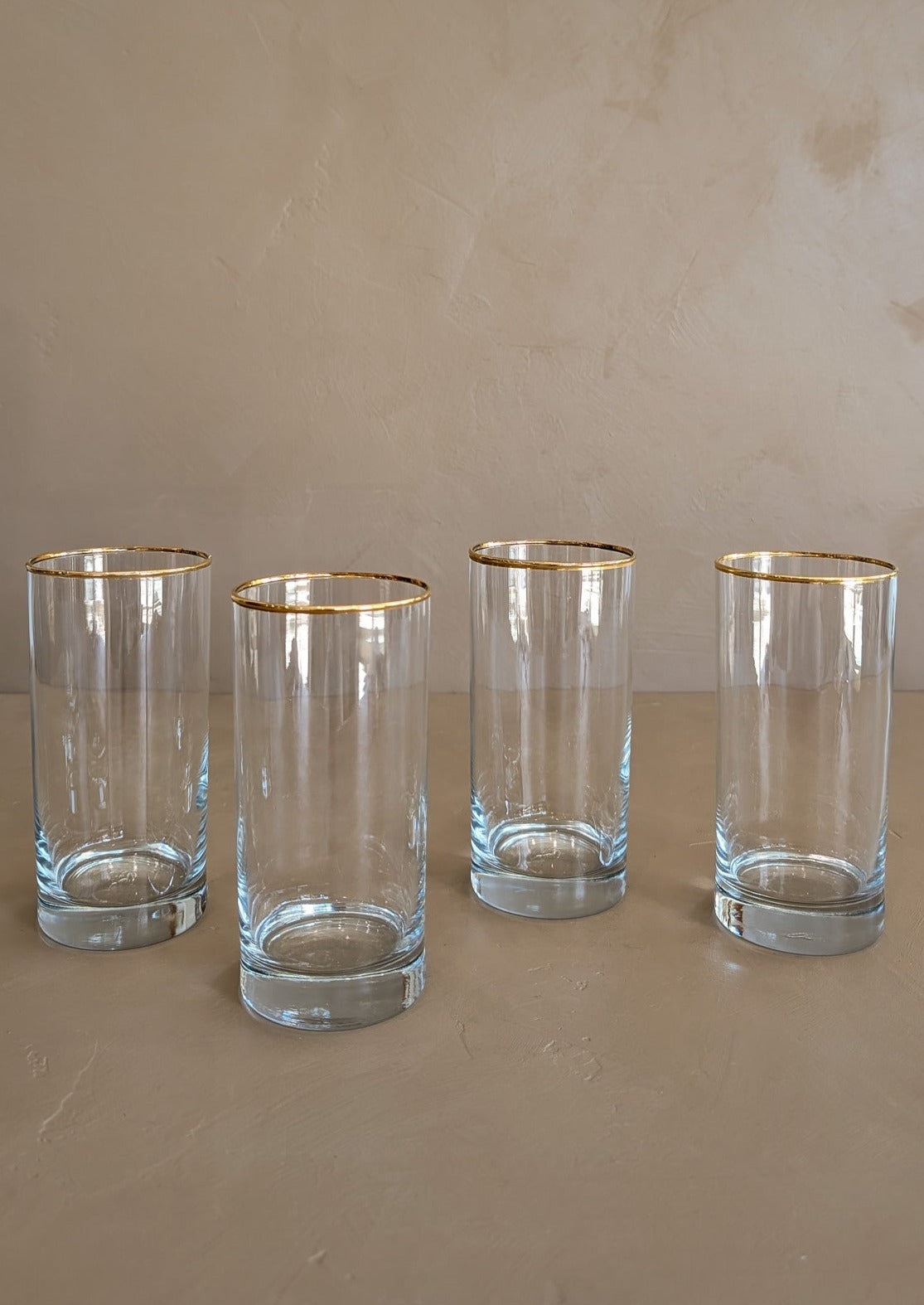 Set of 4 Vintage Gold-Rimmed Glasses