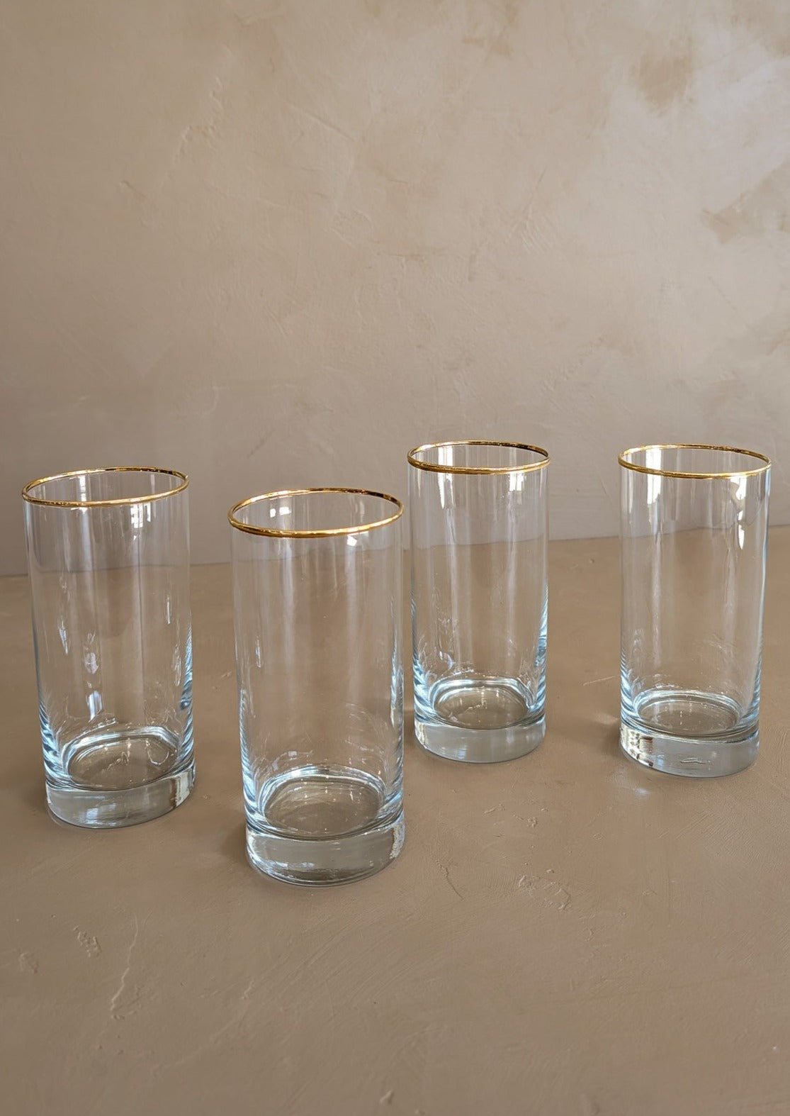 Set of 4 Vintage Gold-Rimmed Glasses