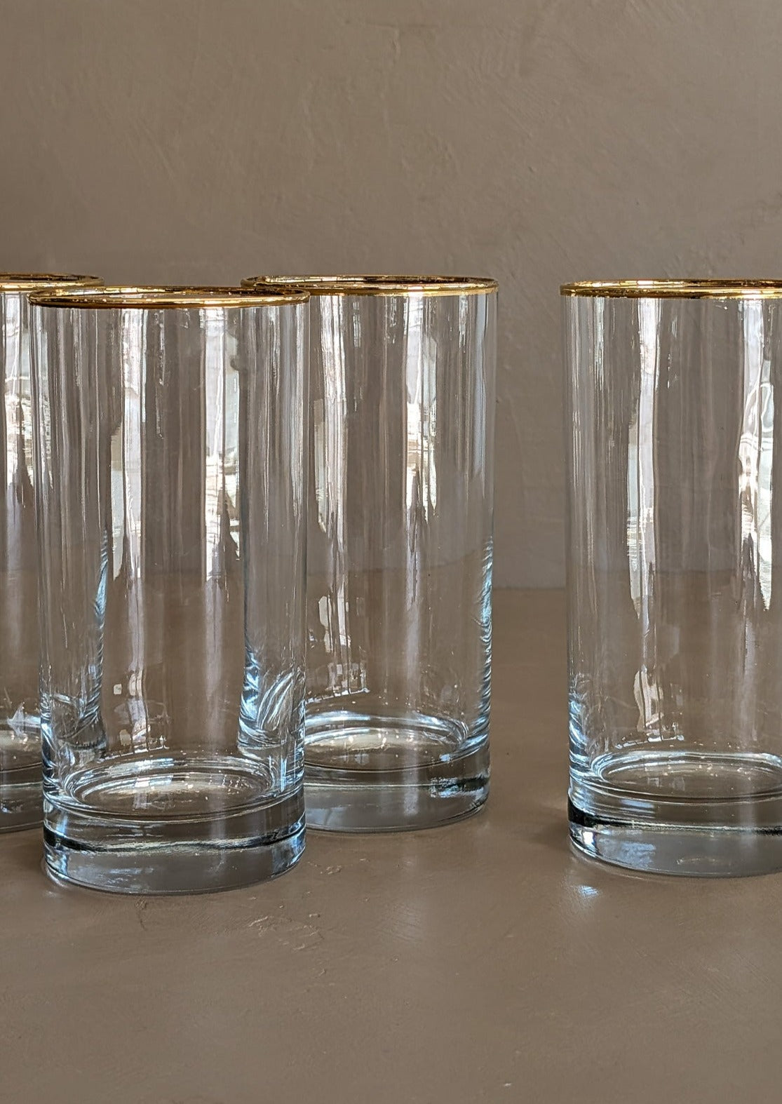 Set of 4 Vintage Gold-Rimmed Glasses