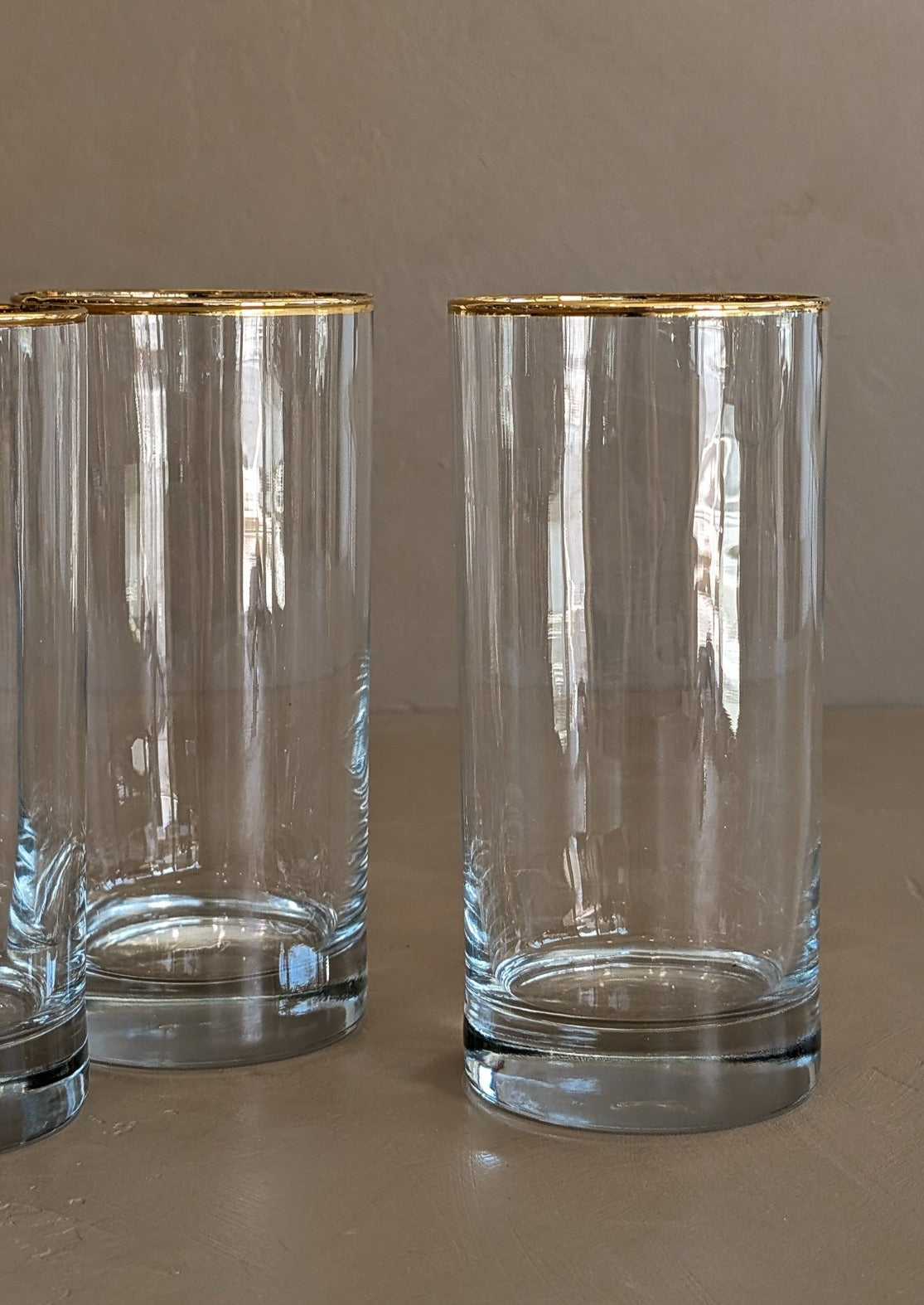 Set of 4 Vintage Gold-Rimmed Glasses