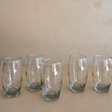 Set of 5 Vintage Curved Glasses