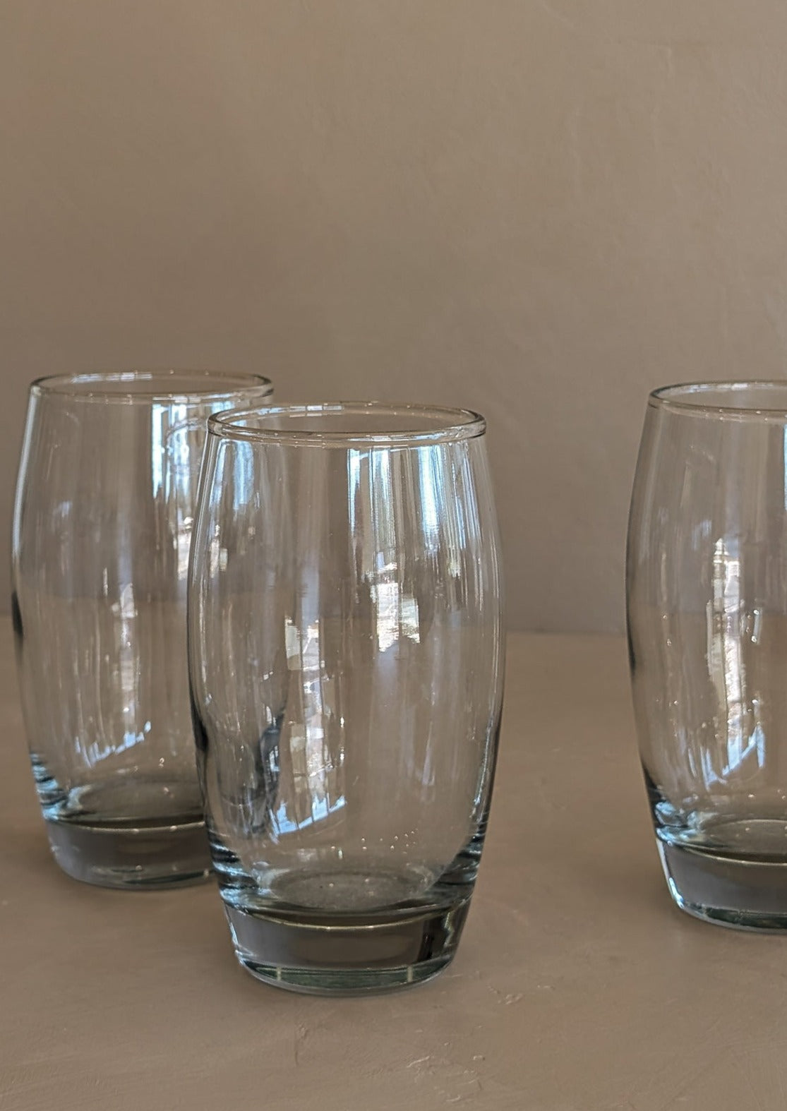 Set of 5 Vintage Curved Glasses