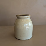 Antique Salt-Glazed Crock with Brown Interior