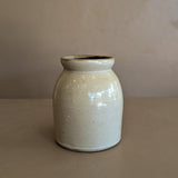 Antique Salt-Glazed Crock with Brown Interior