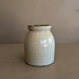 Antique Salt-Glazed Crock with Brown Interior