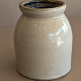 Antique Salt-Glazed Crock with Brown Interior