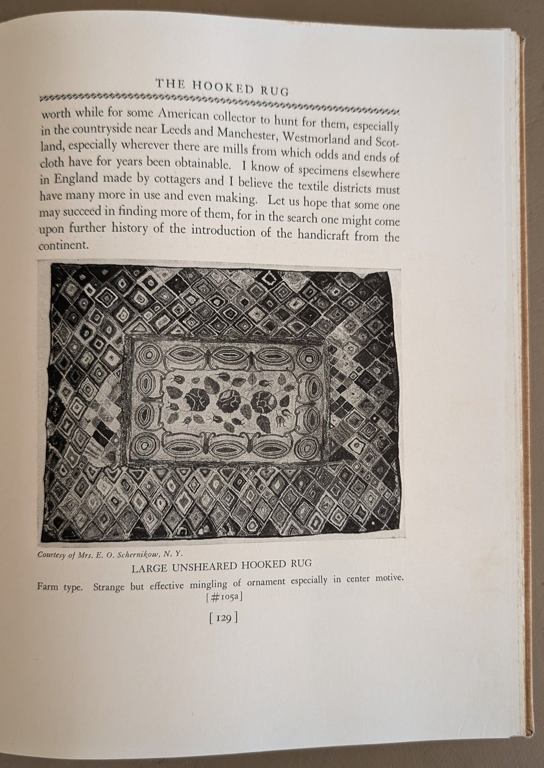 1937 Fabric-Covered "The Hooked Rug" Book