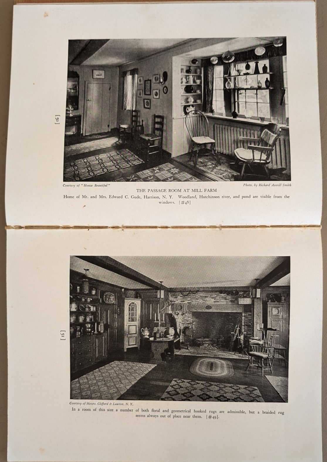 1937 Fabric-Covered "The Hooked Rug" Book