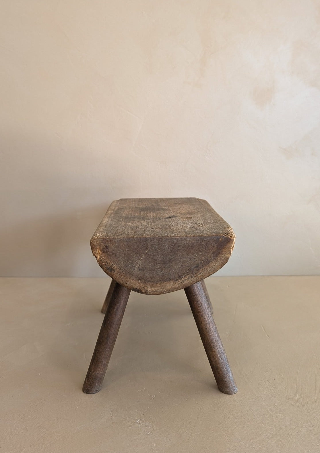 Vintage Hand-crafted Solid Walnut Stool - Small