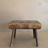 Vintage Hand-crafted Solid Walnut Stool - Small