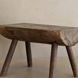 Vintage Hand-crafted Solid Walnut Stool - Small