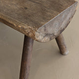 Vintage Hand-crafted Solid Walnut Stool - Small