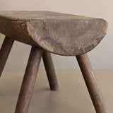 Vintage Hand-crafted Solid Walnut Stool - Small