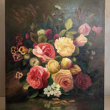 Signed 1975 Vintage Original Floral Still Life Oil Painting by Marguerite Kimball