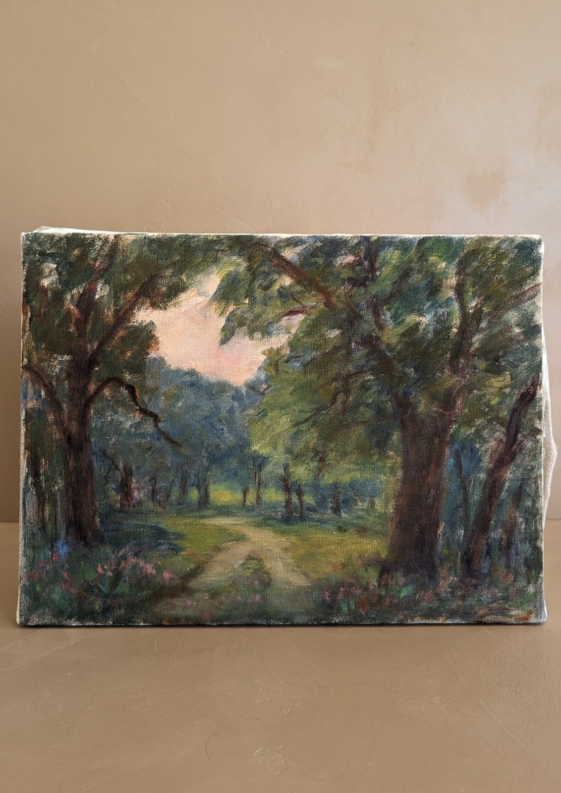 Original Impressionist-Style Landscape Painting "Road Through the Woods" by Roy Kneeburg