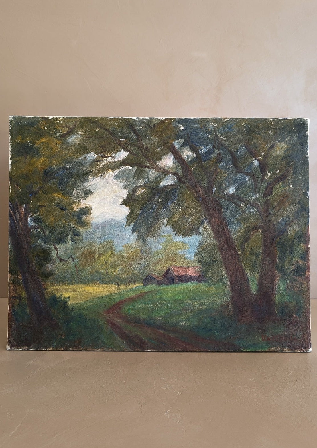 Original Impressionist-Style Landscape Painting "North Georgia Farm" by Roy Kneeburg