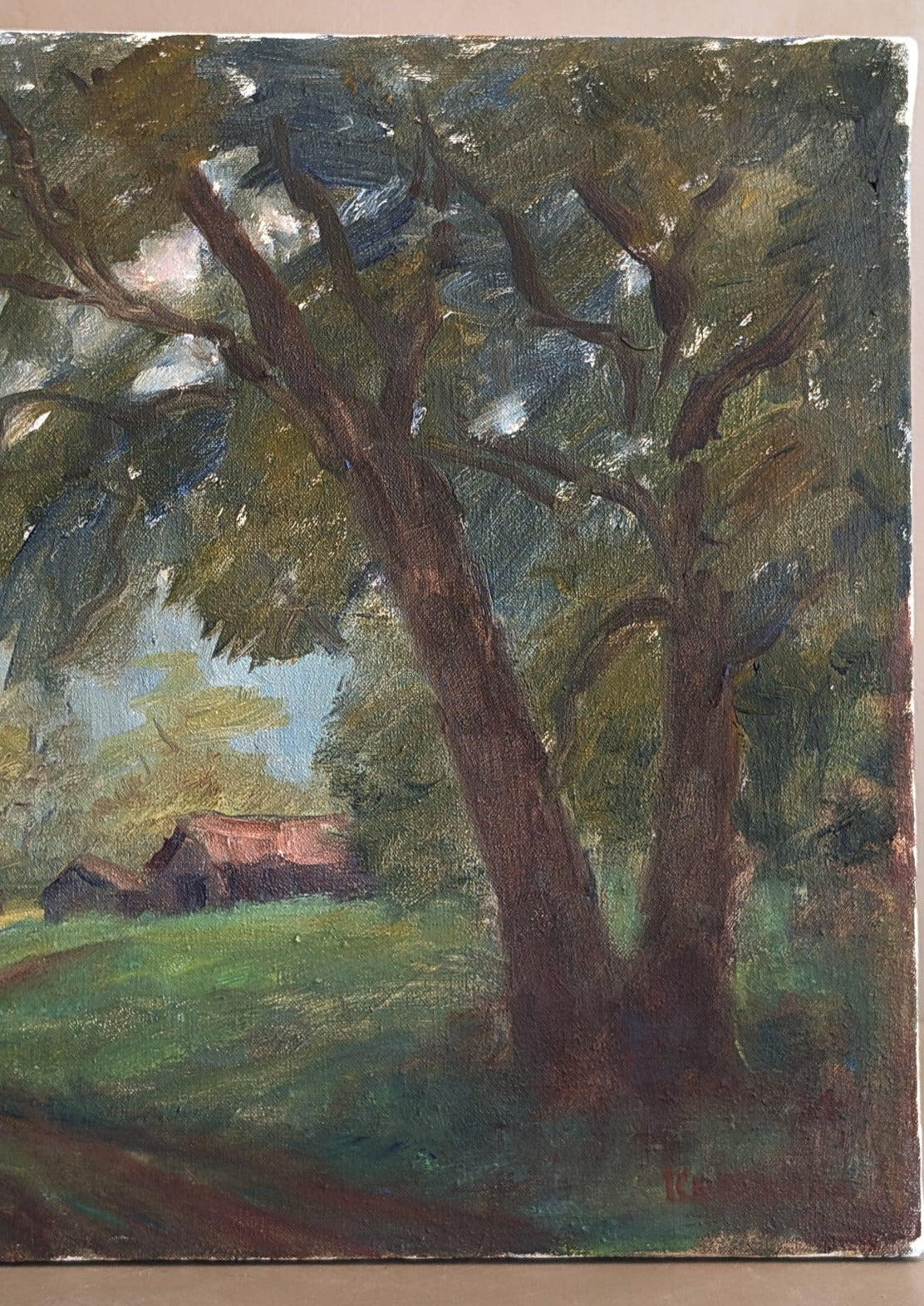 Original Impressionist-Style Landscape Painting "North Georgia Farm" by Roy Kneeburg