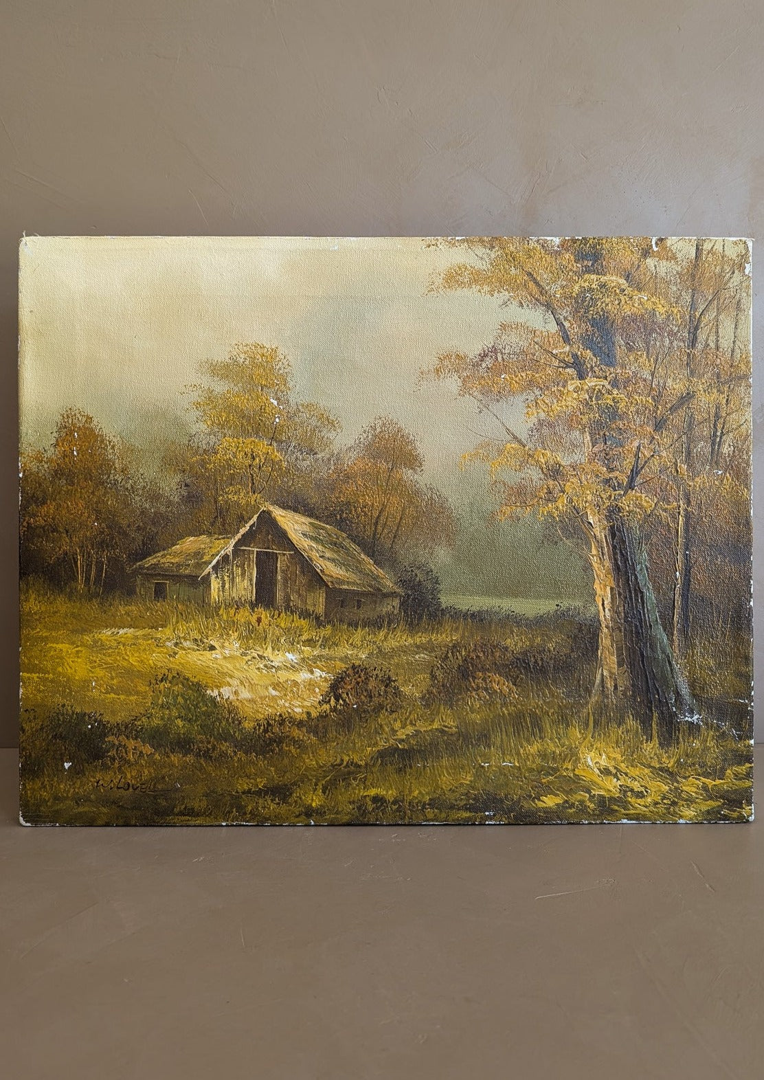 Signed Original Vintage Autumnal Landscape Painting by W. Lovell