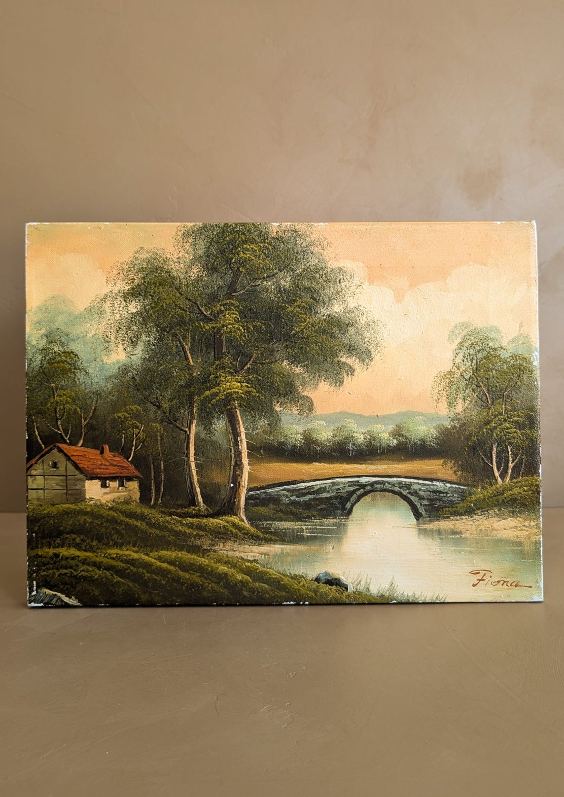 Signed Original Vintage Landscape Painting by Fiona