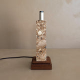 Petite Vintage Stone and Wood Lamp