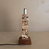 Petite Vintage Stone and Wood Lamp