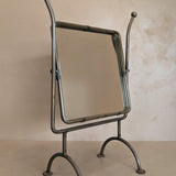 Unique Vintage Postmodern Tilting Metal Tabletop Mirror with Ball Detailing