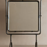 Unique Vintage Postmodern Tilting Metal Tabletop Mirror with Ball Detailing